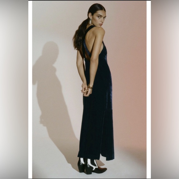 NWT Anthropology Velvet Halter Maxi Dress - Picture 4 of 10